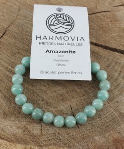 Bracelet Amazonite AA - Perles 8mm, 1 pièce